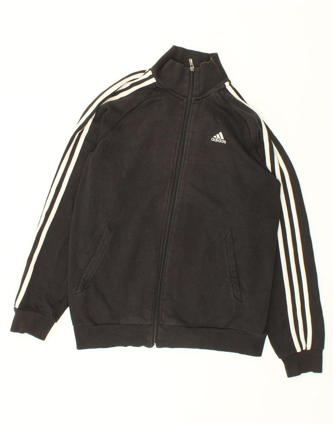 ADIDAS Boys Tracksuit Top Jacket 13-14 Years Black Cotton Vintage Adidas and Second-Hand Adidas from Messina Hembry 