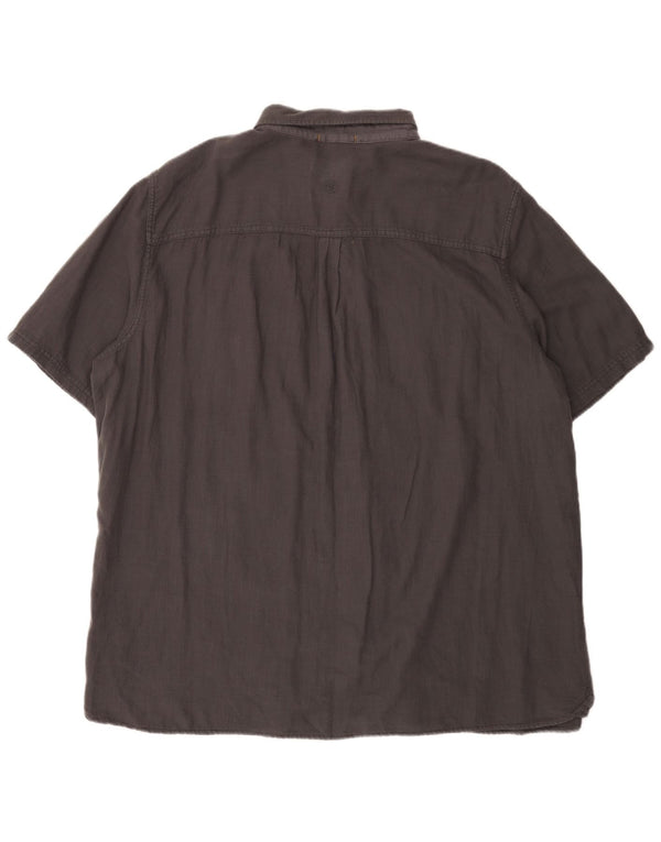 Fat Face Herren-Hemd, kurzärmelig, normale Passform, 3XL, Grau, Baumwolle