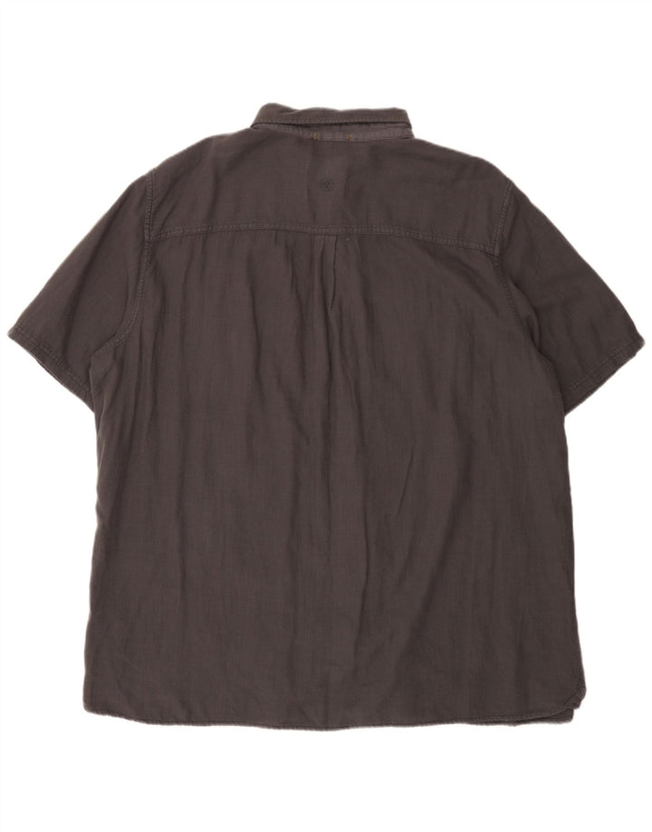 Fat Face Herren-Hemd, kurzärmelig, normale Passform, 3XL, Grau, Baumwolle