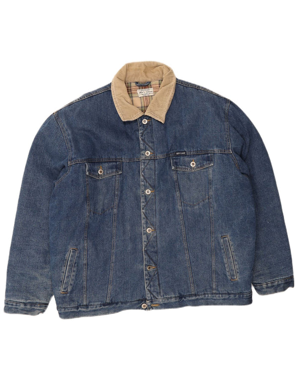 Vintage Herren Sherpa Jeansjacke UK 44 2XL Blaue Baumwolle