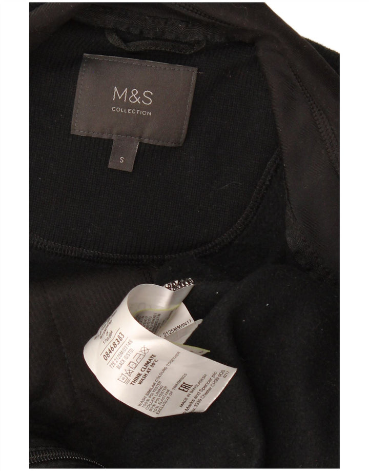 Marks & SPENCER übergroße Damen-Fleecejacke, UK 10, Größe S, Schwarz, Polyester