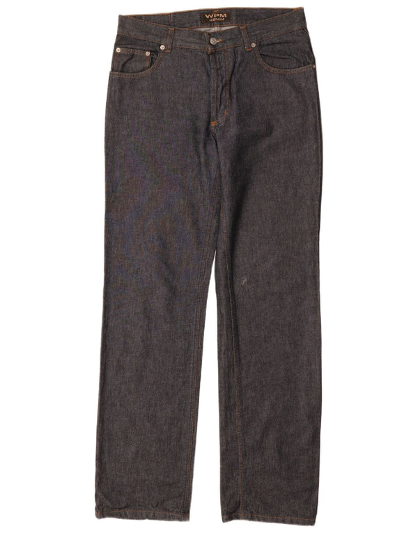 WAMPUM Herren Straight Jeans IT 48 Medium W33 L35 Marineblau Baumwolle