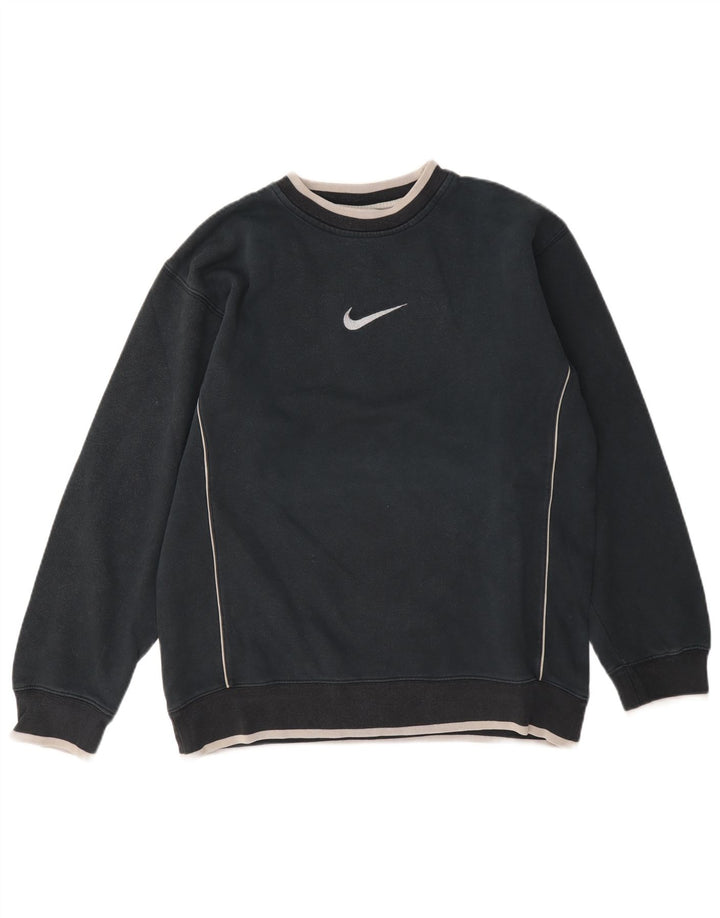Nike Herren-Sweatshirt-Pullover aus mittelgrauer Baumwolle