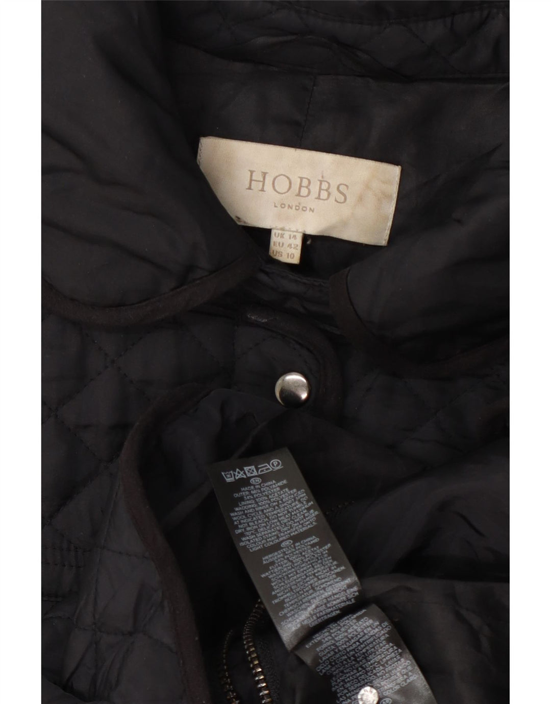 Hobbs Damen Steppmantel UK 14 Medium Schwarz Polyamid