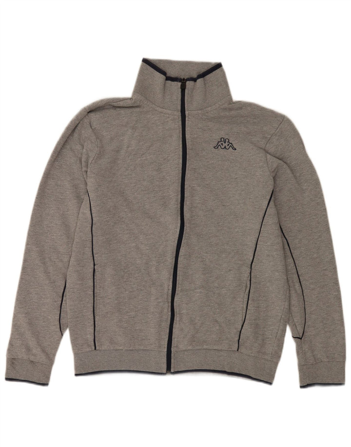 Kappa Herren-Trainingsanzug-Top-Jacke, große grau gefleckte Baumwolle