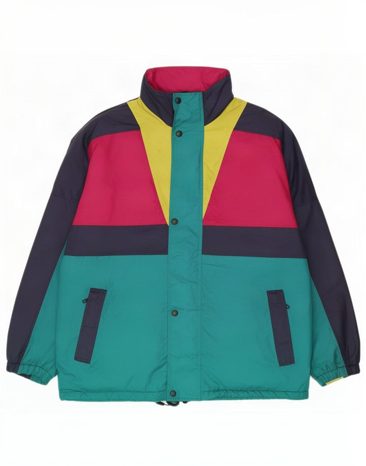 O'Kief Herren-Trainingsanzugoberteil mit lockerer Passform, groß, blaues Colourblock-Nylon
