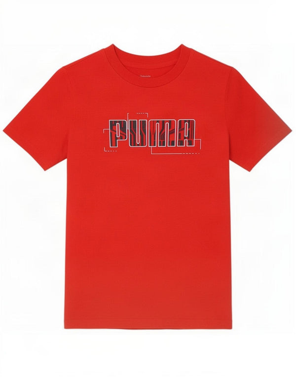 Puma T-Shirt mit Grafik für Jungen, 11–12 Jahre, rote Baumwolle