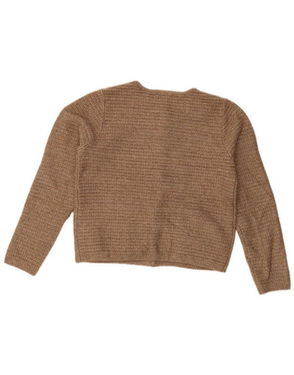 Marks & Spencer Damen Crop Cardigan Pullover UK 14 Mittelbraunes Polyester