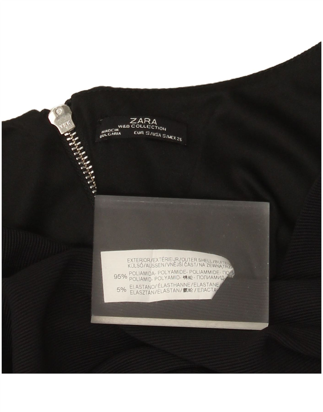 Ärmelloses, figurbetontes Damenkleid von Zara, Größe S, Schwarz, Polyamid