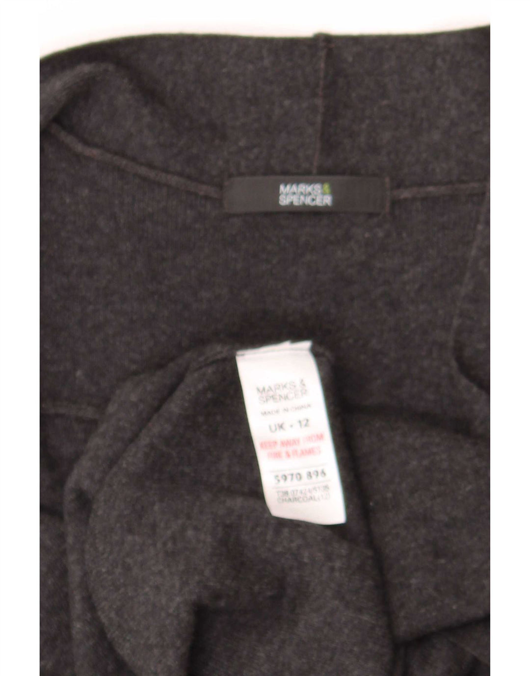 Marks & Spencer Damen Ärmelloser Cardigan-Pullover UK 12 Mittelgrau