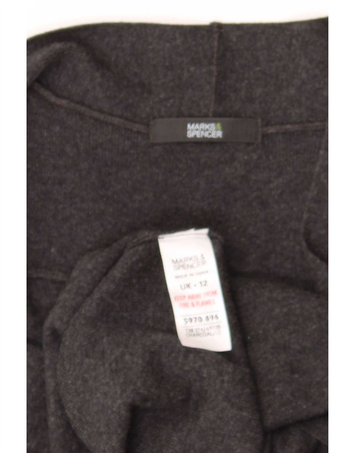Marks & Spencer Damen Ärmelloser Cardigan-Pullover UK 12 Mittelgrau