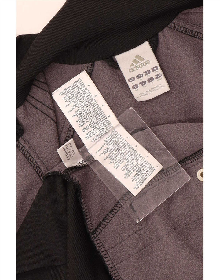 Adidas Damen Trainingsanzug Top Jacke UK 14 Medium Schwarz Polyamid