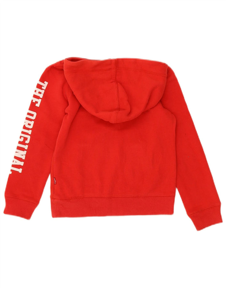 LEVI'S Boys Graphic Hoodie Jumper 7-8 Years Red Cotton