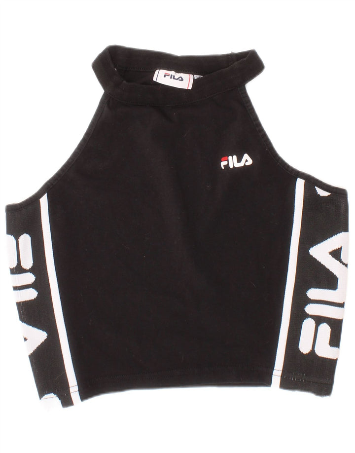 Fila Damen Graphic Crop Top XS Schwarze Baumwolle