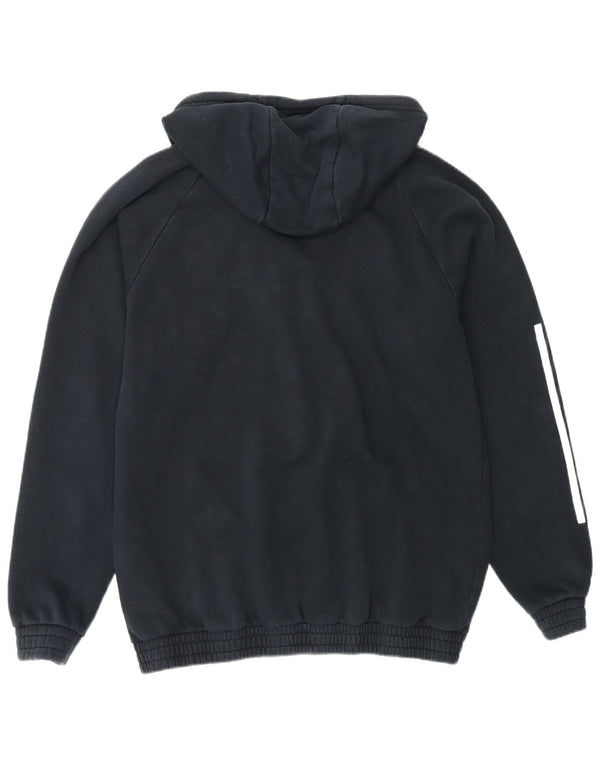 Adidas Herren Zip Hoodie Pullover UK 42/44 Große marineblaue Baumwolle