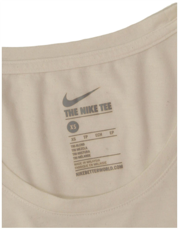 Nike Damen-T-Shirt in Übergröße mit Grafik, UK 6, XS, Weiß, Polyester