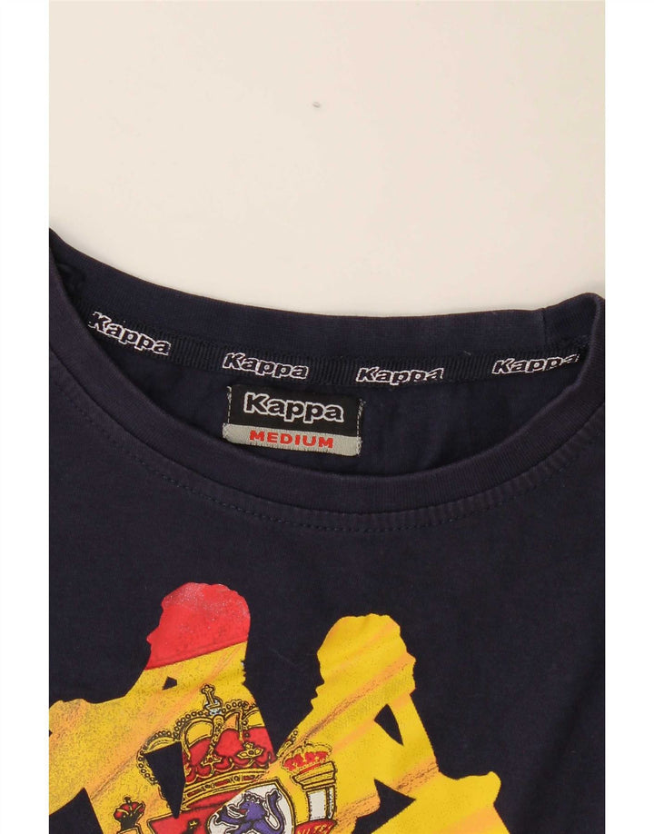 Kappa Damen Grafik T-Shirt Top UK 14 Medium Marineblau