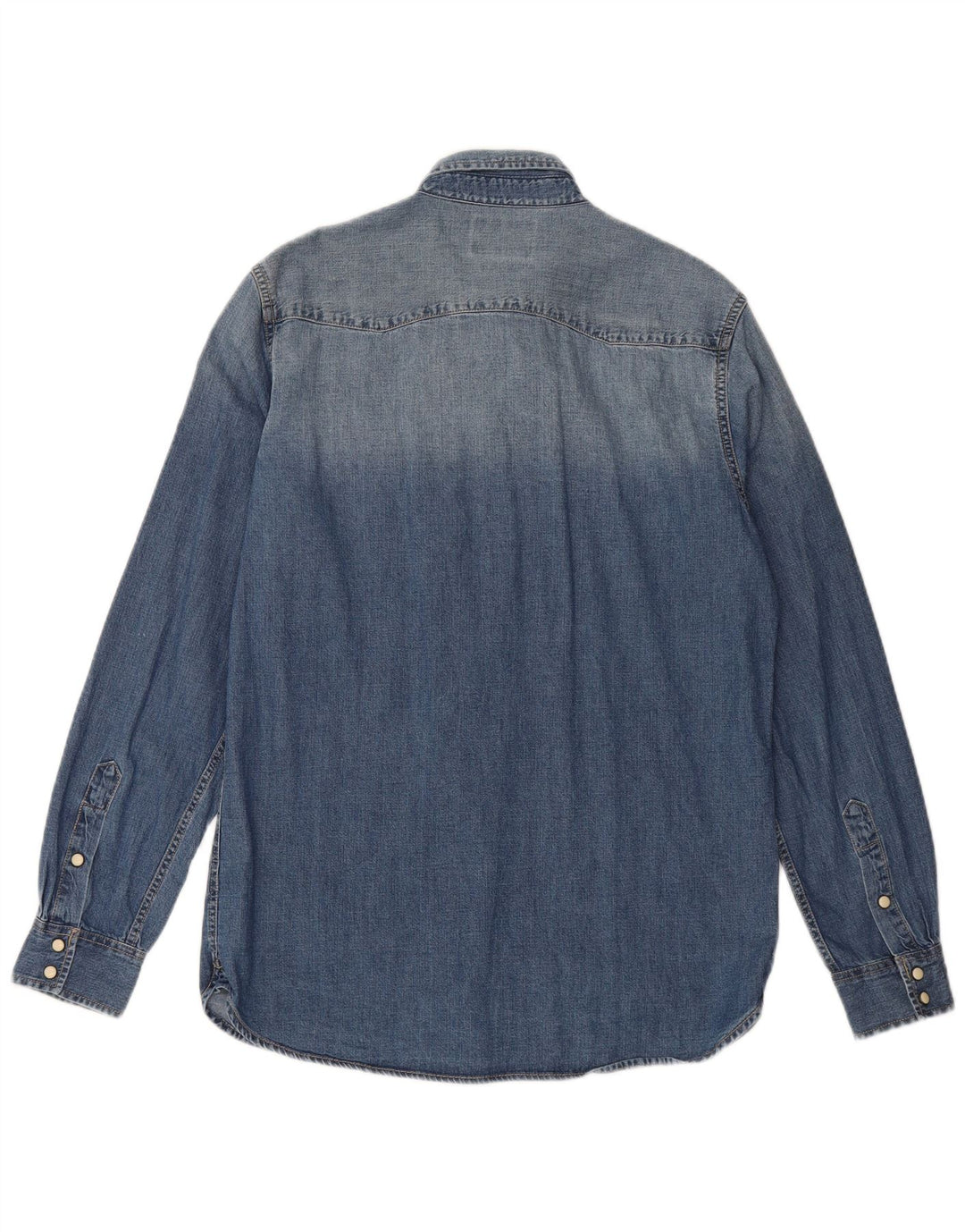 ZARA Herren Jeanshemd Große blaue Baumwolle