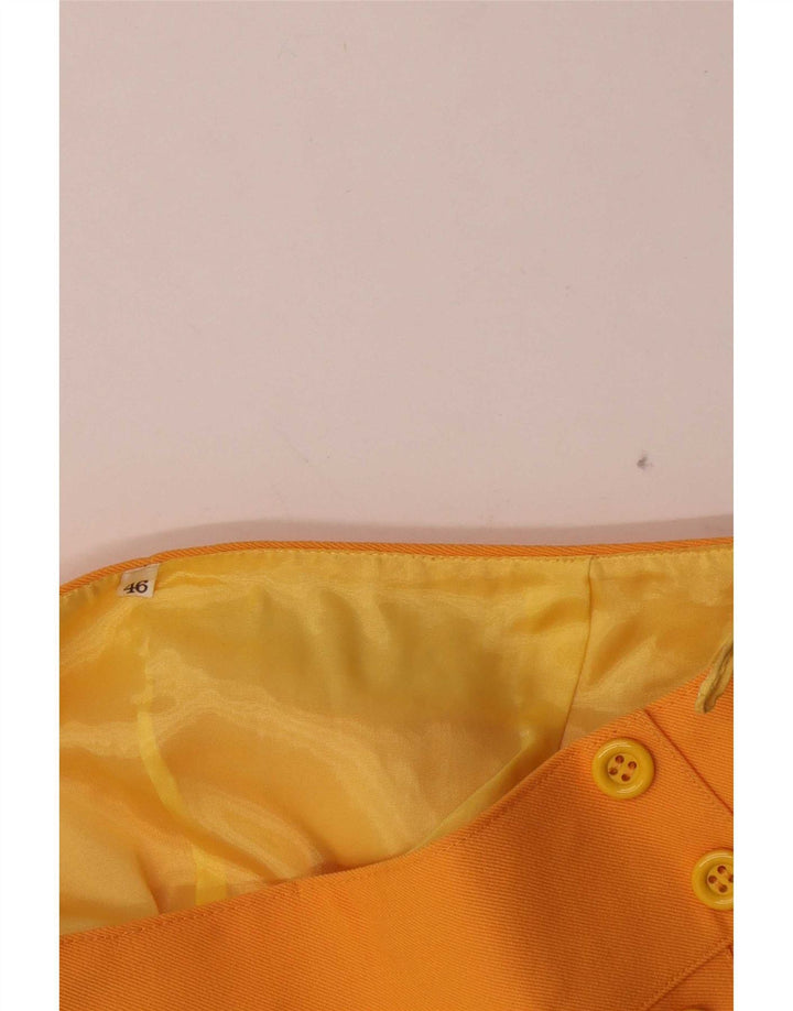 Vintage Damen Minirock mit niedriger Taille und Falten, W28, Mittelgelb