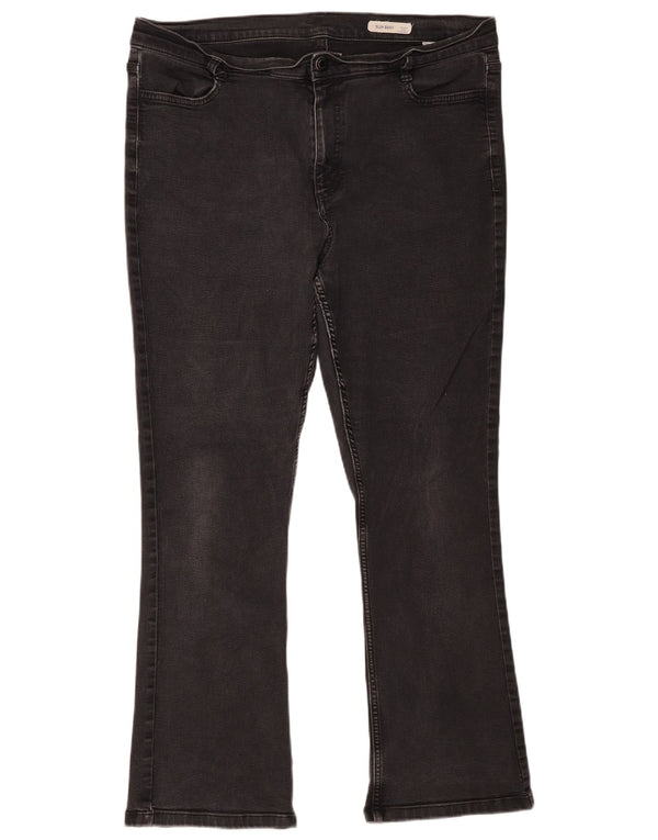 Marks & Spencer Damen Slim Bootcut Jeans UK 18 XL W40 L28 Schwarze Baumwolle