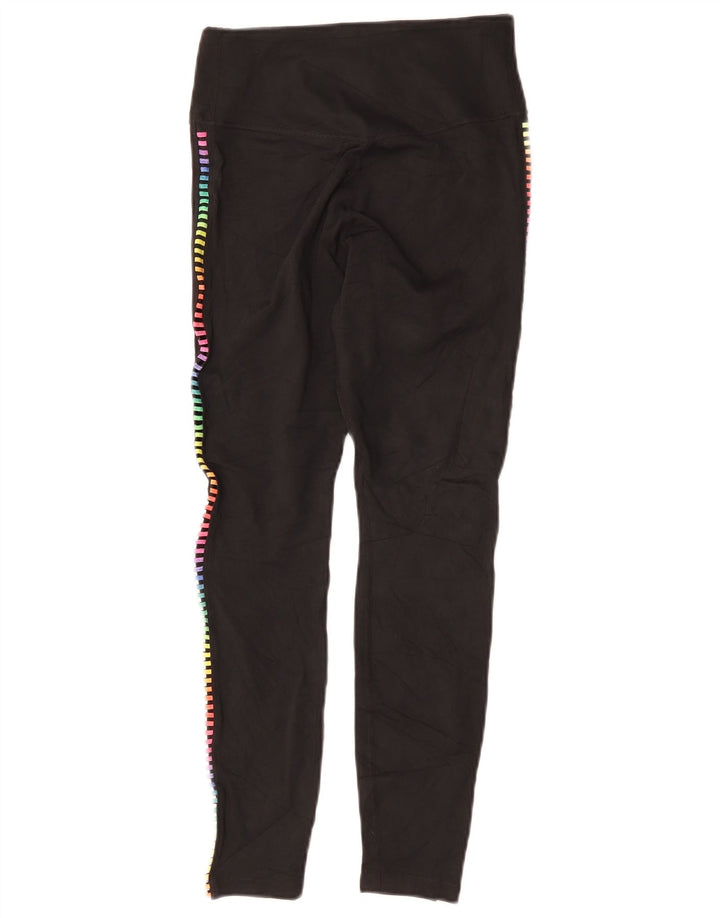 Nike Damen Dri Fit Leggings UK 8 Small Schwarz Geometrisch Polyester