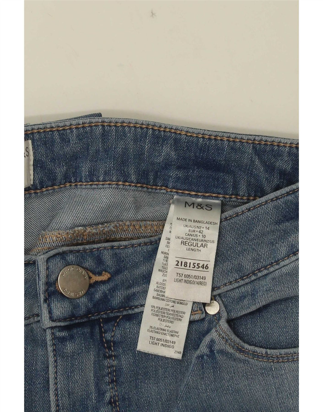 Marks & Spencer Damen Sienna Straight Jeans UK 14 Medium W30 L30 Blau