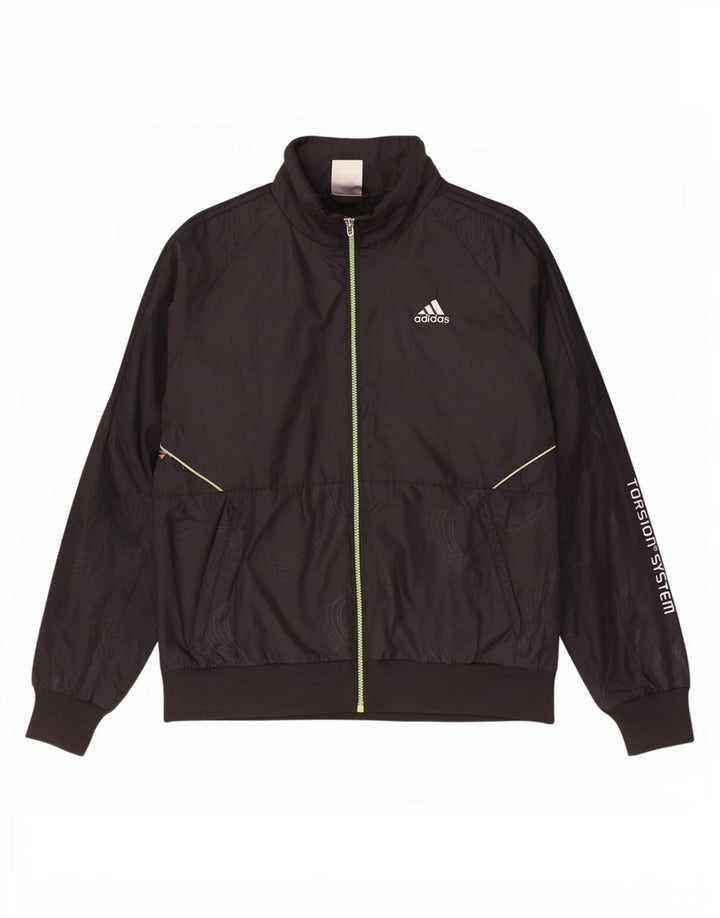 Adidas Herren-Trainingsanzug mit grafischem Oberteil, Mittelschwarzes Polyester