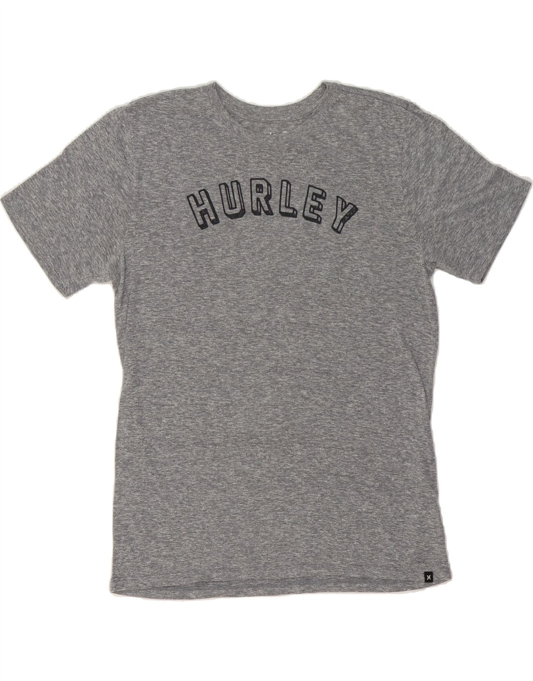 HURLEY Mens Graphic T-Shirt Top Medium Grey Flecked Polyester Vintage Hurley and Second-Hand Hurley from Messina Hembry 