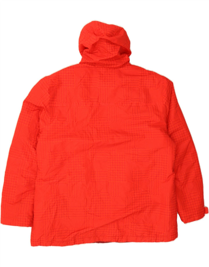 VINTAGE Mens Hooded Windbreaker Jacket UK 42 XL Red Check Polyester Vintage Vintage and Second-Hand Vintage from Messina Hembry 