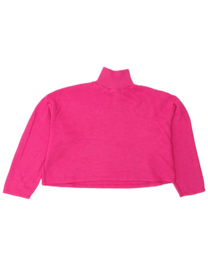 Zara Damen Crop Oversized Rollkragenpullover Pullover UK 10 Small Pink