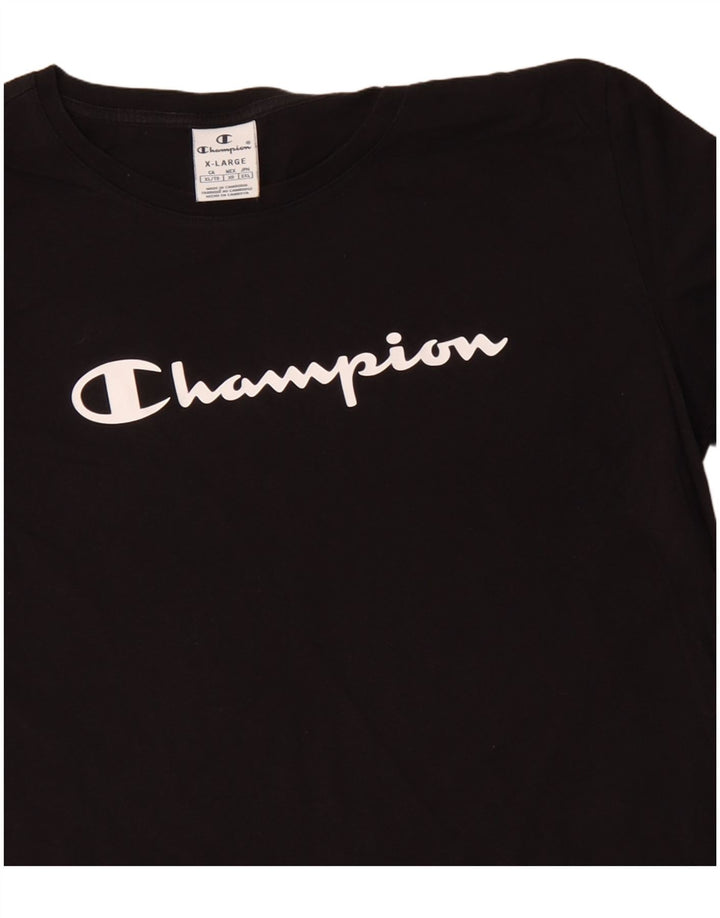 CHAMPION Damen Grafik-T-Shirt-Oberteil UK 18 XL Schwarz