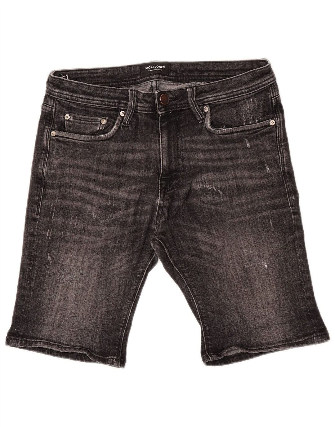 Jack & Jones Herren-Jeansshorts im Used-Look, Größe S, Größe 30, Grau, Baumwolle