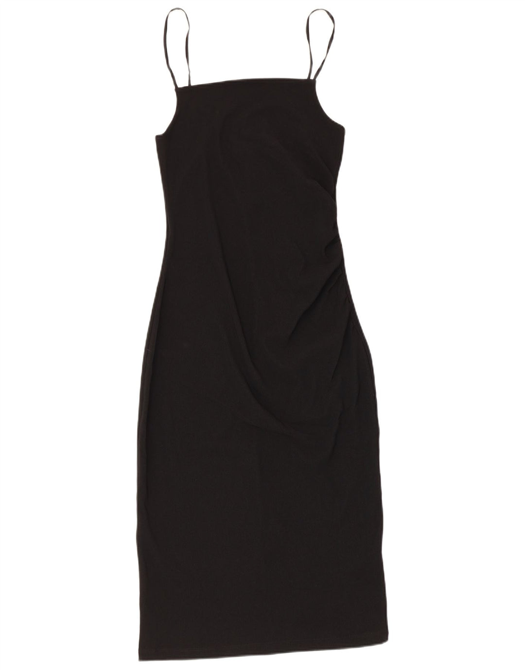 Zara Damen Ärmelloses, figurbetontes Kleid UK 12 Medium Schwarz Polyester