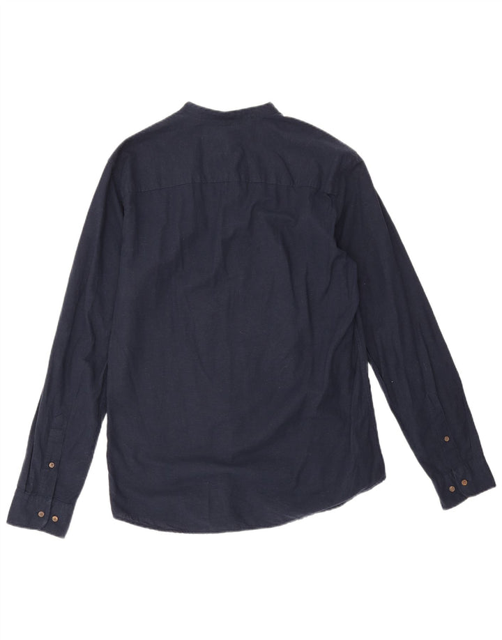 Jack & Jones Slim-Fit-Pulloverhemd für Herren aus mittelblauer Baumwolle