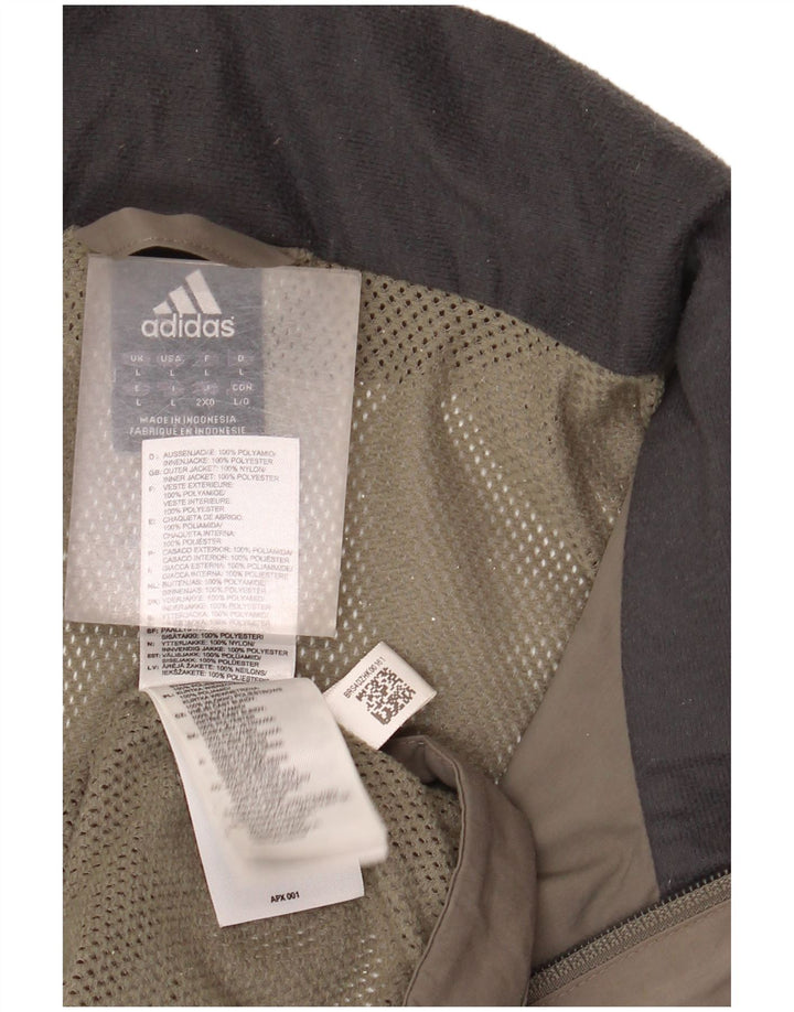 Adidas Herren Regenjacke UK 40 Large Khaki Nylon