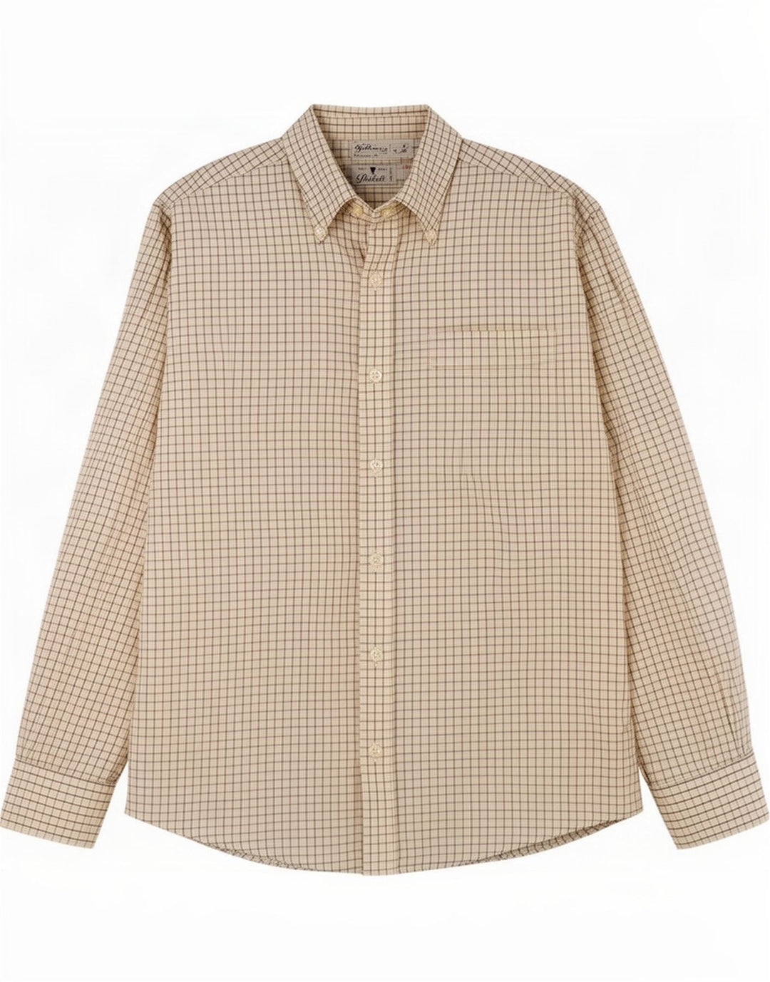 Vintage Herrenhemd Medium Off White Check