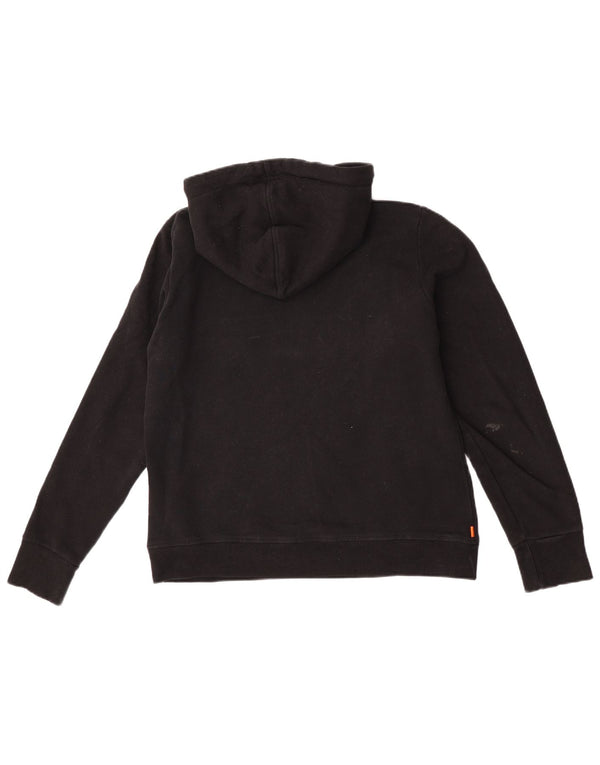 Superdry Damen-Kapuzenpullover mit Grafik, UK 14, Größe L, Schwarz, Baumwolle