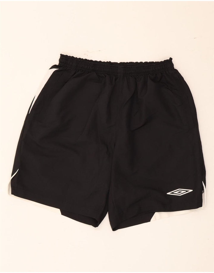 Umbro Herren-Sportshorts, groß, schwarzes Farbblock-Polyester