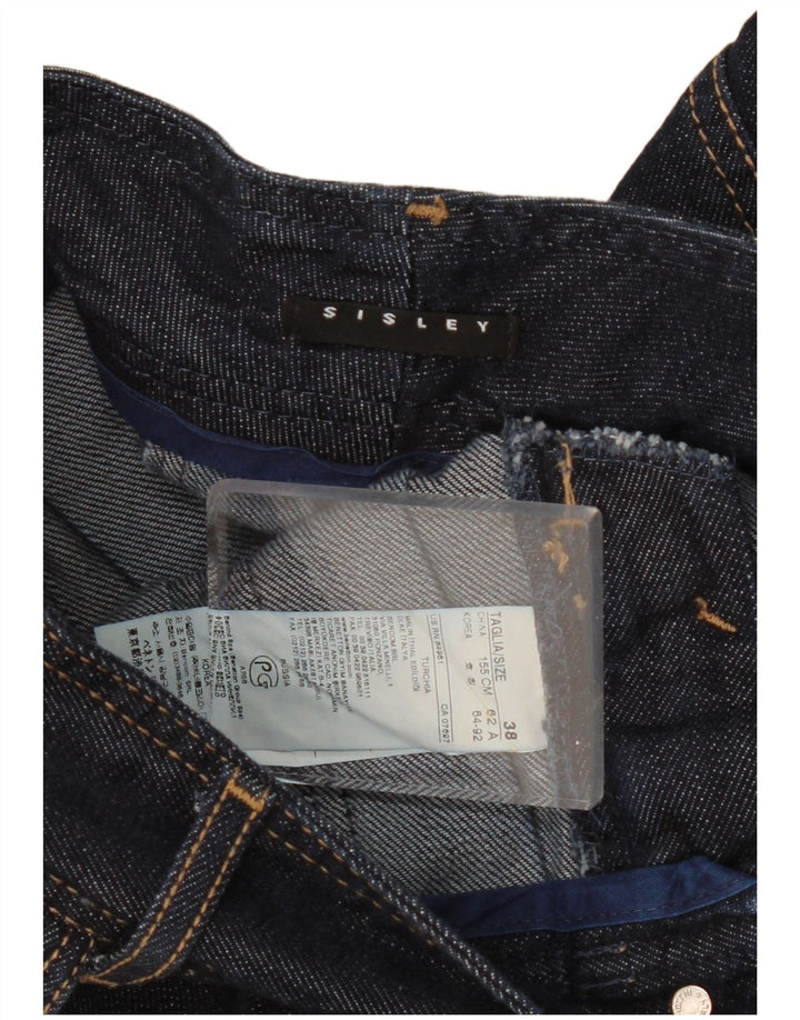 SISLEY Damen Mini-Jeansrock EU 38 Medium W30 Marineblaue Baumwolle