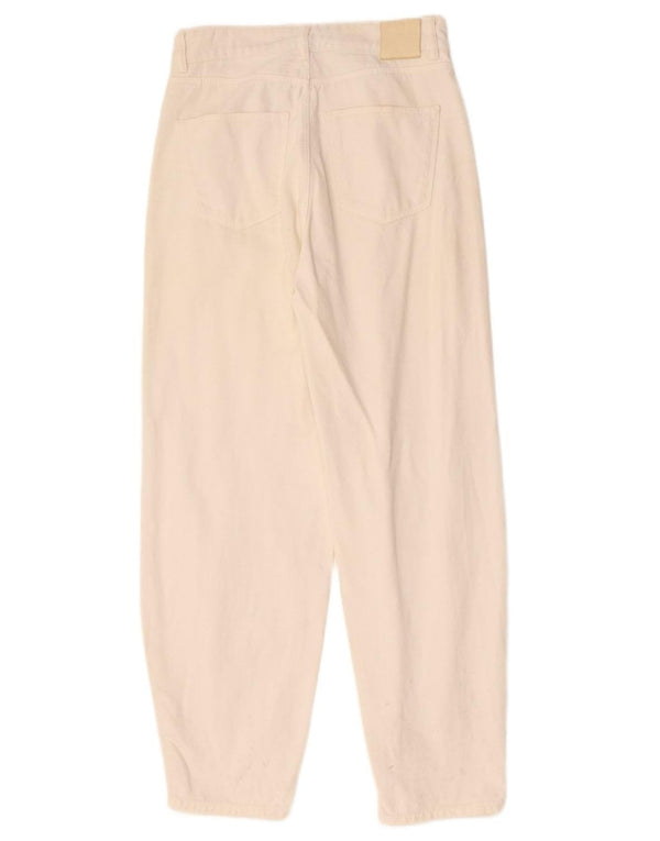 MASSIMO DUTTI Damen High Waist Tapered Jeans EU 36 XS W26 L28 Weiß