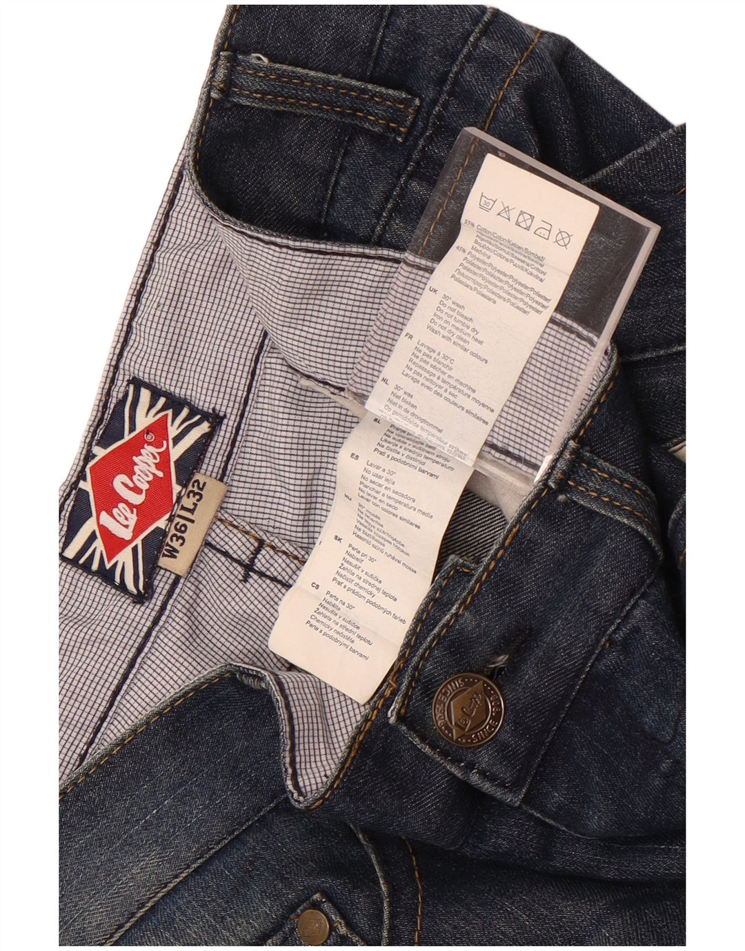 Lee Cooper Herren Straight Jeans W36 L32 Blaue Baumwolle