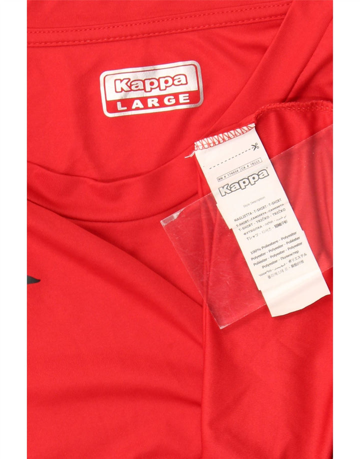 Kappa Herren Grafik-T-Shirt-Oberteil, großes rotes Polyester