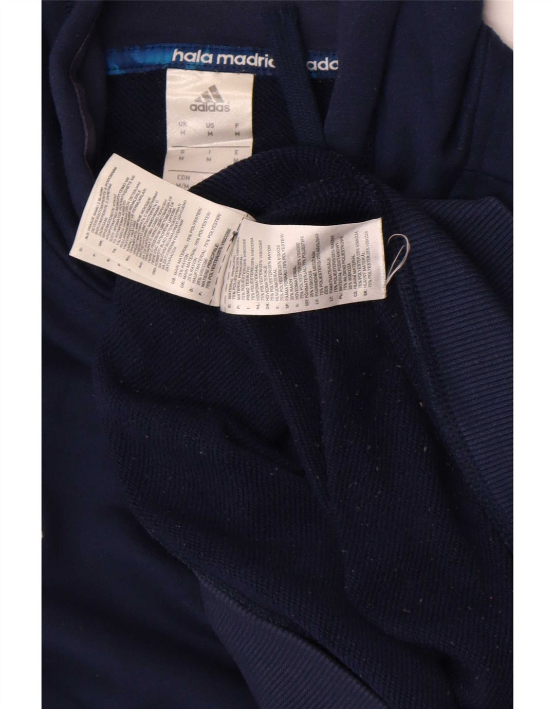 Adidas Herren Real Madrid Kapuzenpullover Mittelgroßes marineblaues Polyester