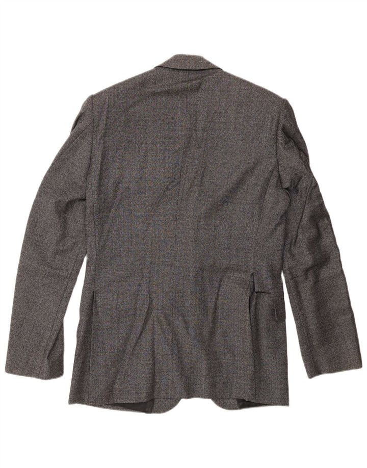 Reiss Herren-Blazer mit 2 Knöpfen, UK 38, mittelgrau gefleckte Wolle