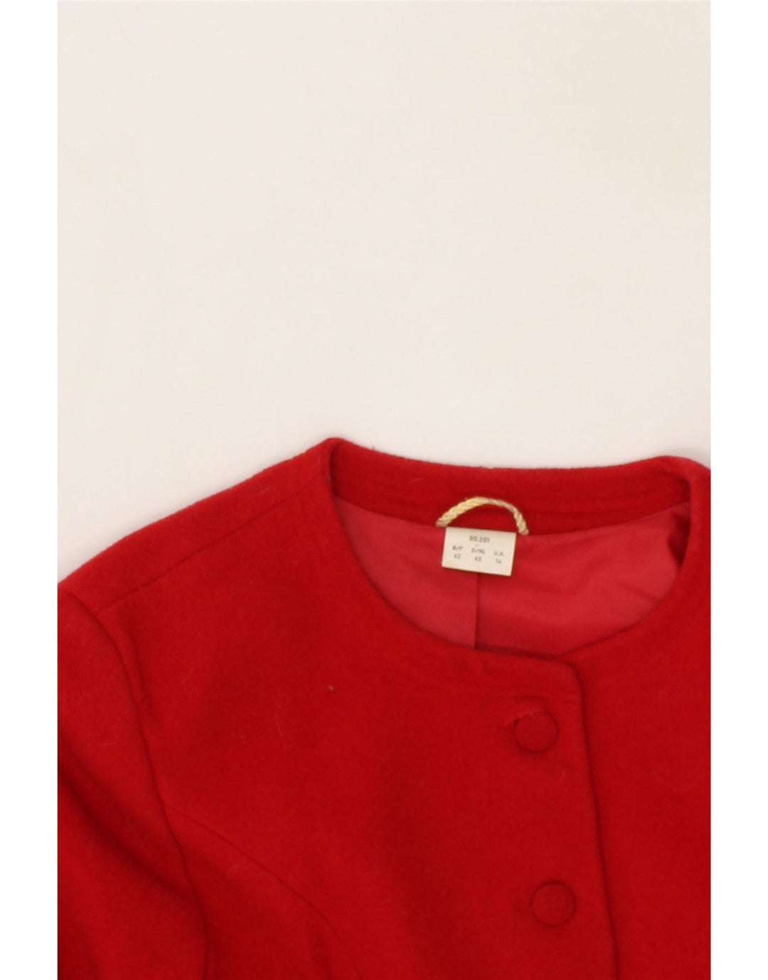 VINTAGE Damen 5-Knopf-Blazerjacke UK 14 Große rote Wolle