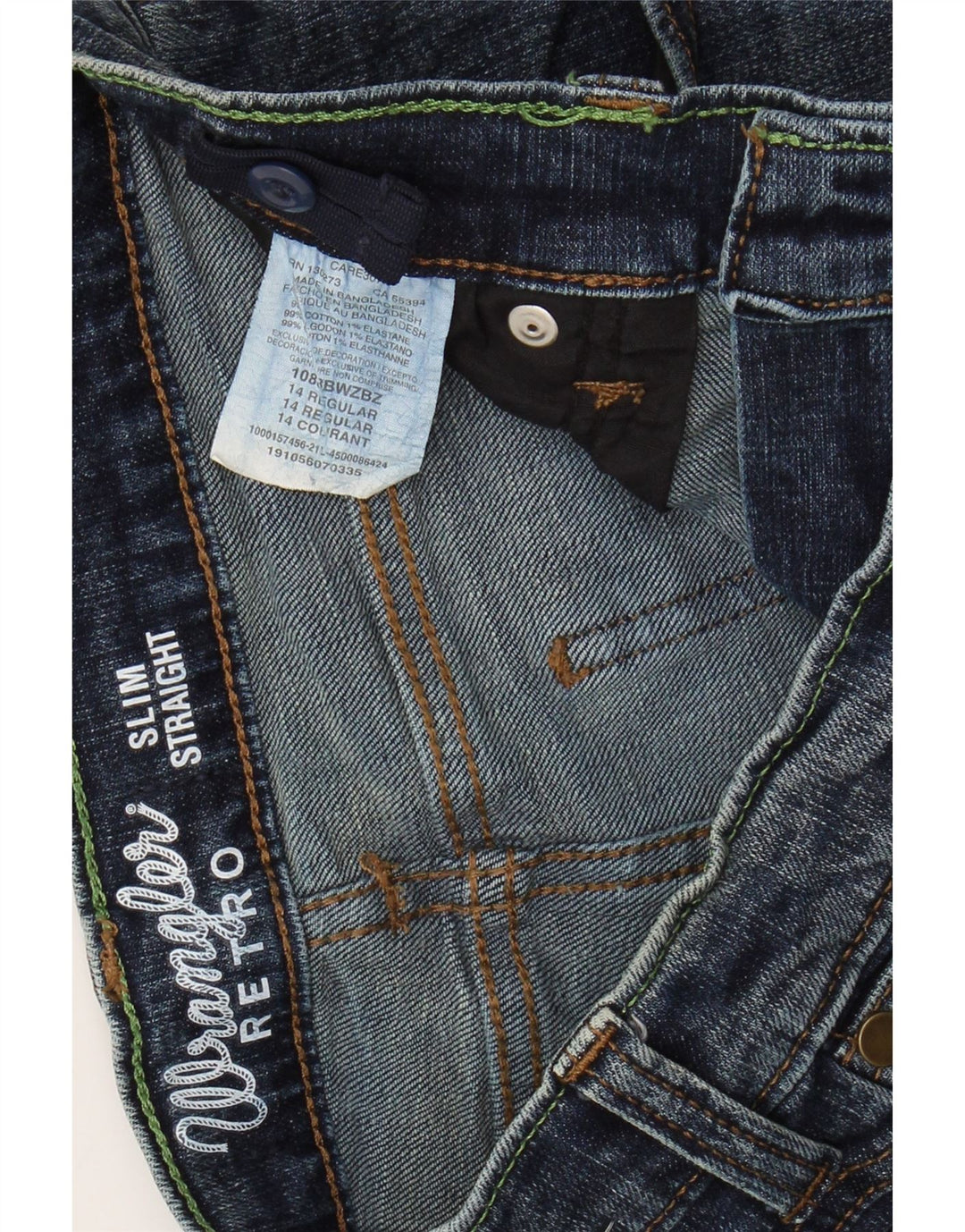 WRANGLER Jungen Retro Slim Straight Jeans 13–14 Jahre W26 L29 Blaue Baumwolle