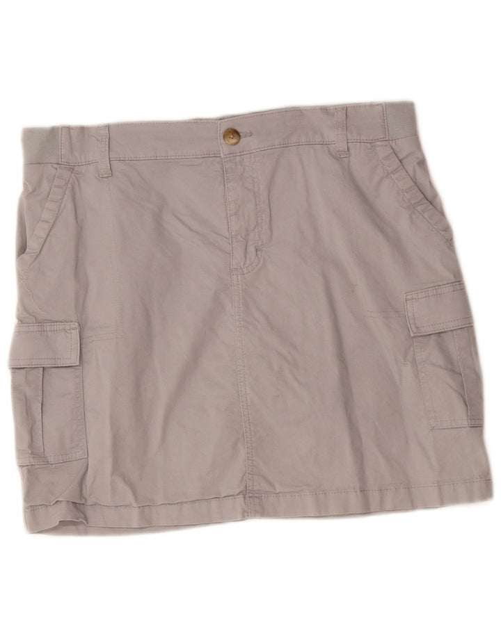 LEE Damen Skort Regular Fit Midrise Cargo Rock US 14 XL W36 Graue Baumwolle