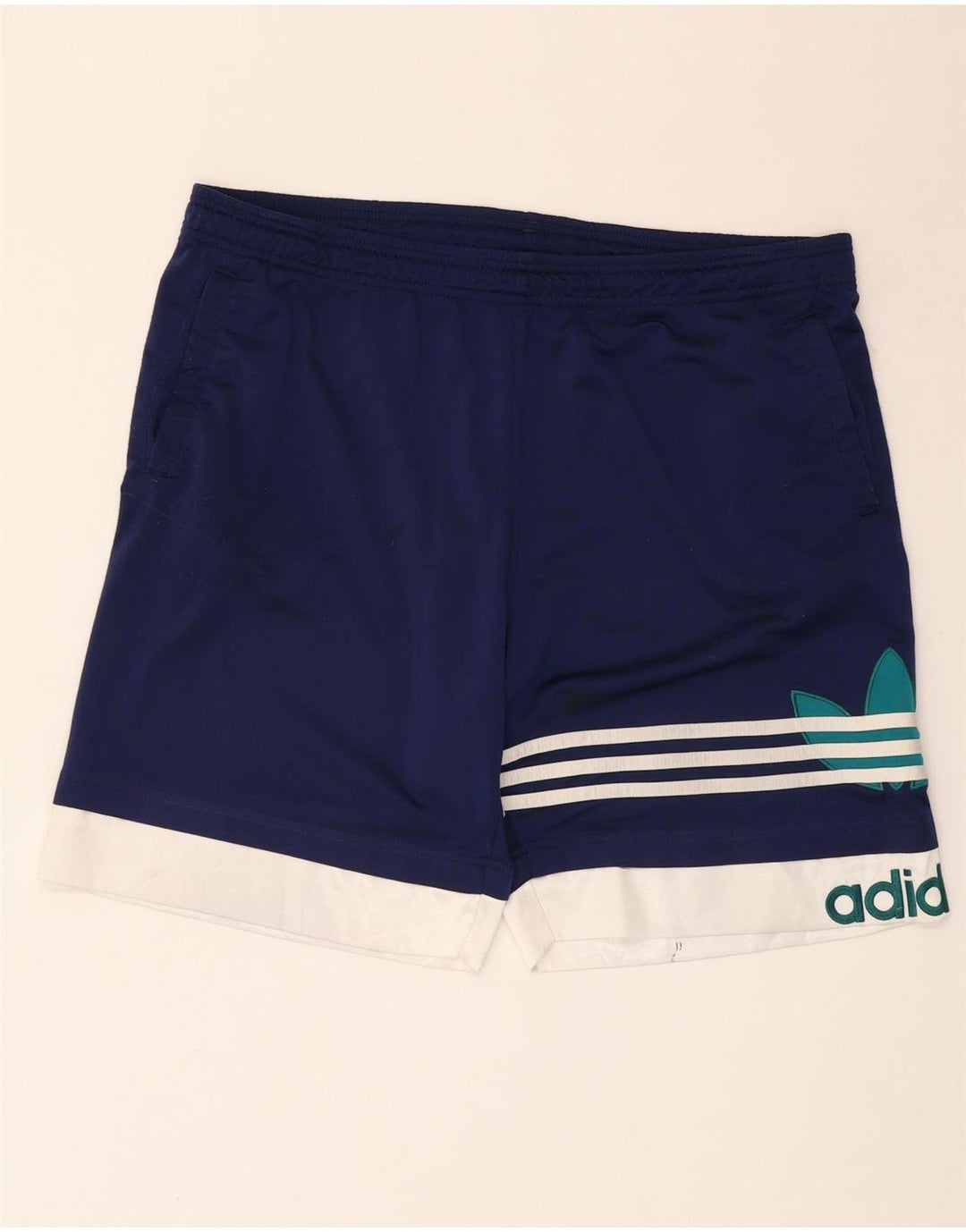 Adidas Herren-Sportshorts mit Grafik, groß, marineblaues Farbblock-Polyester