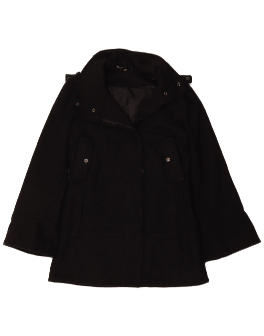 Topshop Damen Übergroßer Pea Coat UK 6 XS Schwarz Polyester
