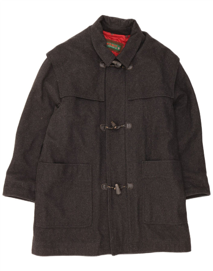 Ouragan Herren Dufflecoat EU 54 2XL Graue Wolle